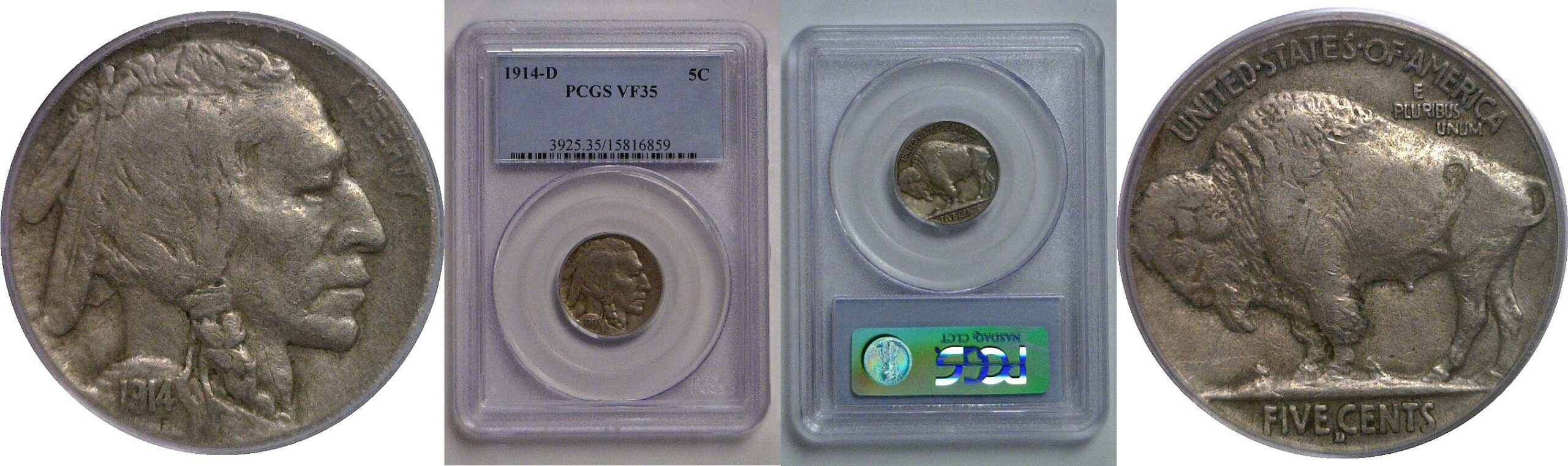 1914-D Buffalo Nickel   PCGS VF-35