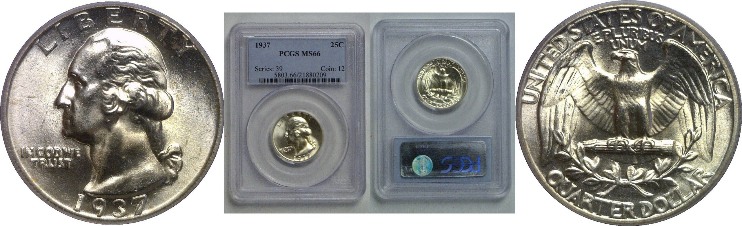 1937 Washington Quarter   PCGS MS-66