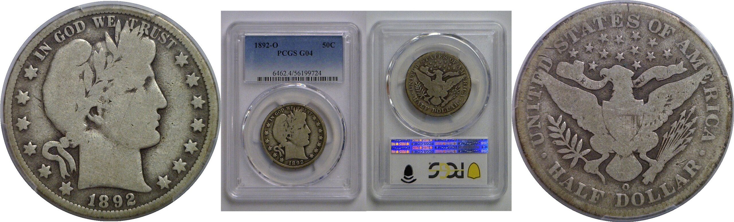 1892-O Barber Half Dollar   PCGS G-4