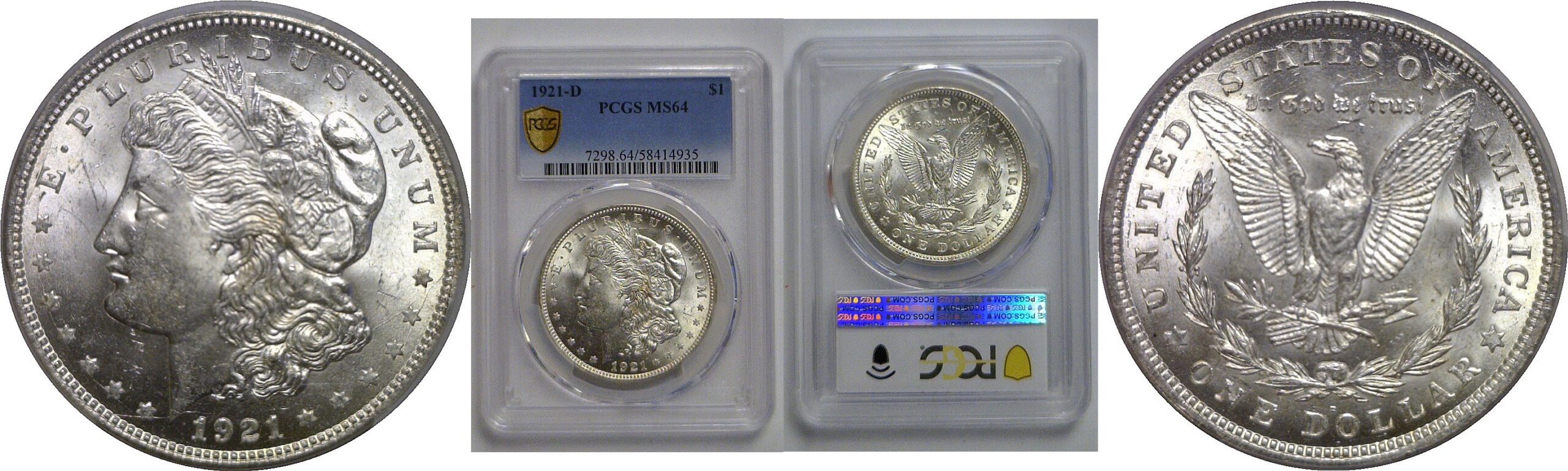 1921-D Morgan Dollar   PCGS MS-64