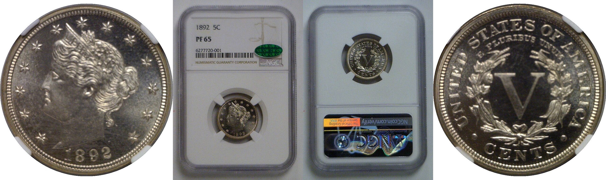 1892 Liberty Nickel   NGC PF-65  CAC