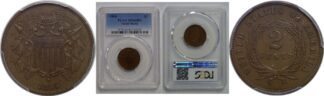 1864 Small Motto   Two Cent Piece   PCGS MS-62 BN