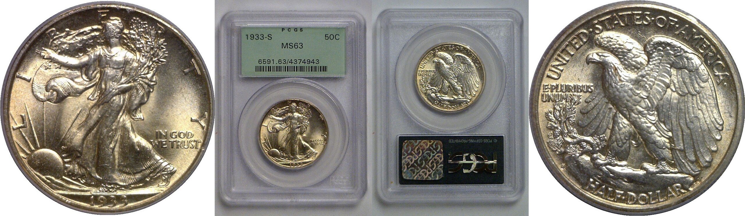 1933-S Walking Liberty Half Dollar   PCGS MS-63