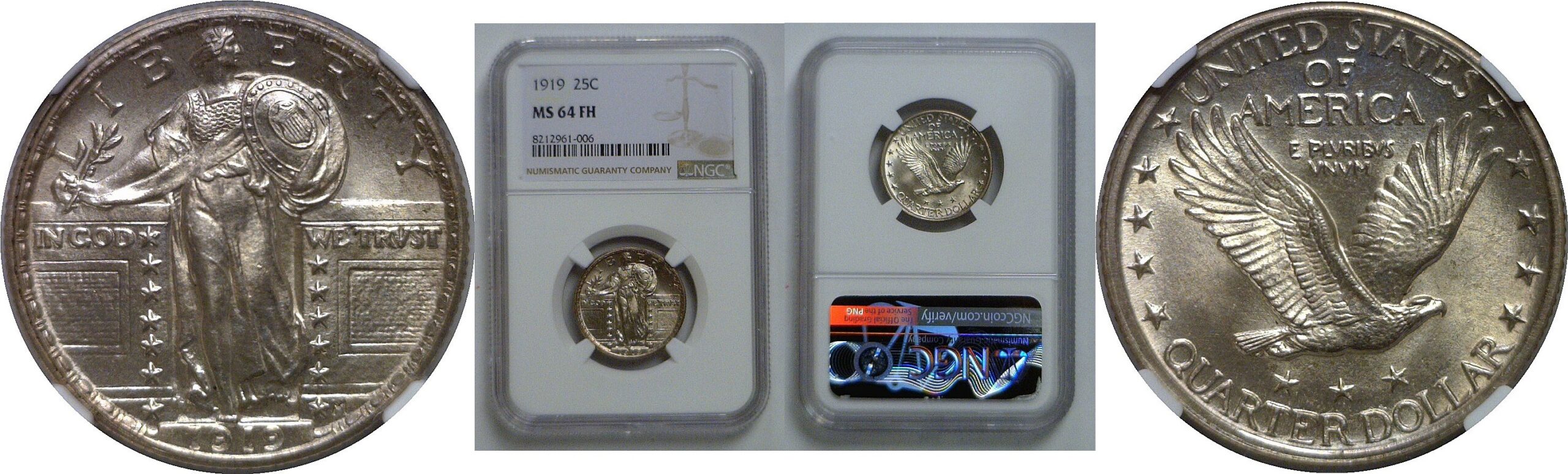 1919 Standing Liberty Quarter   NGC MS-64 FH