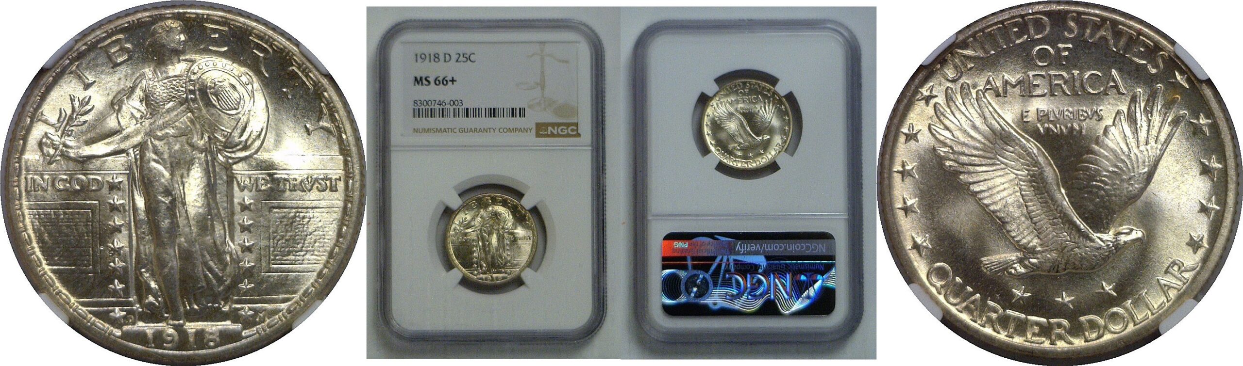 1918-D Standing Liberty Quarter   NGC MS-66+
