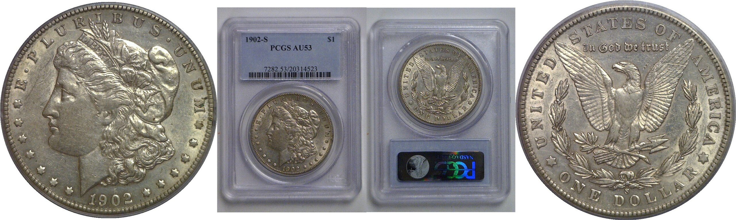 1902-S Morgan Dollar   PCGS AU-53