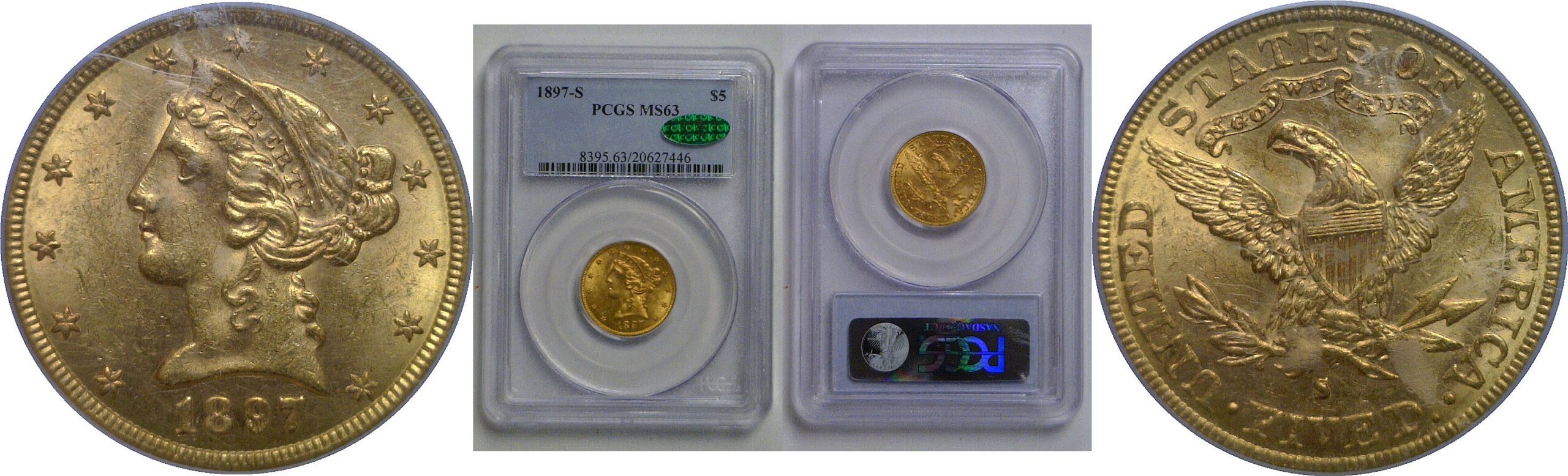 1897-S $5 Liberty   PCGS MS-63  CAC