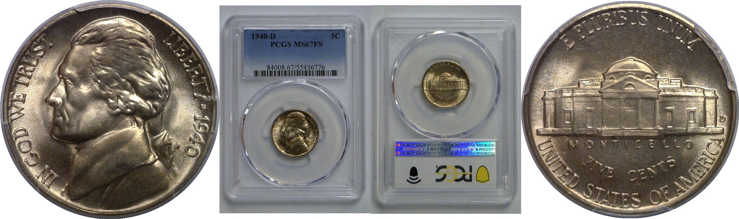 1940-D Jefferson Nickel   PCGS MS-67 FS