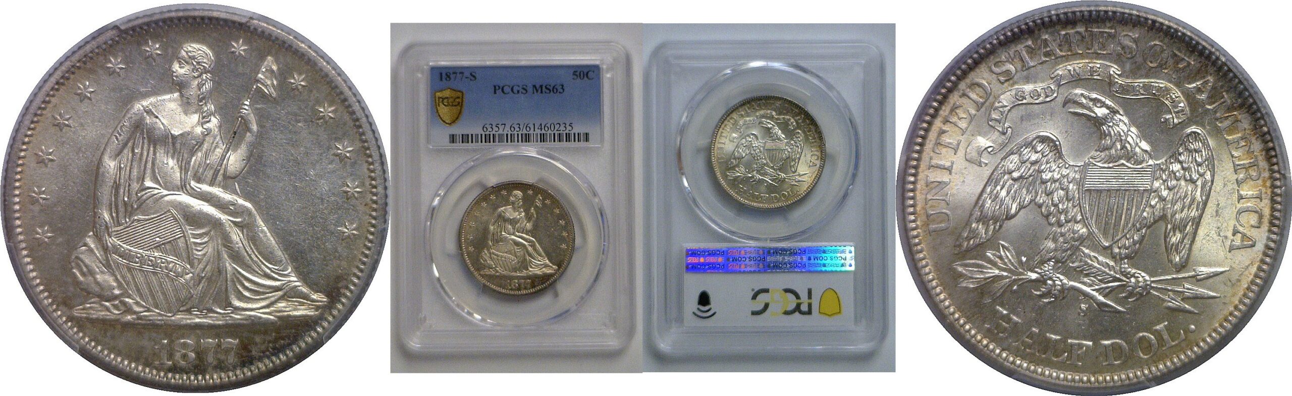 1877-S Seated Liberty Half Dollar   PCGS MS-63