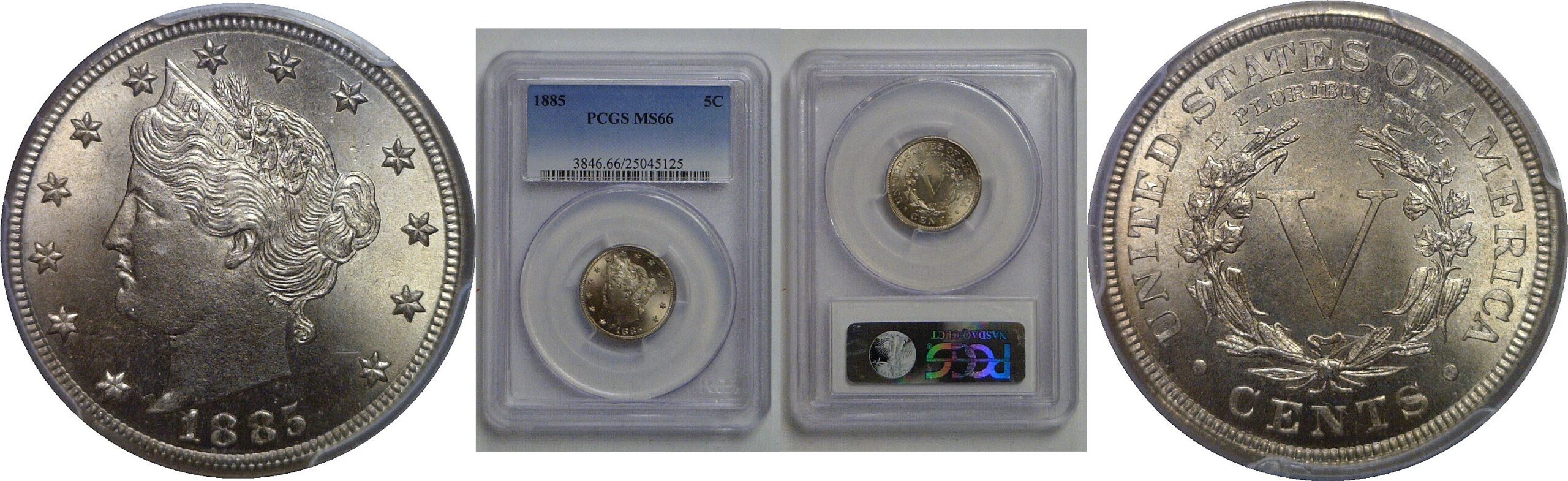 1885 Liberty Nickel   PCGS MS-66