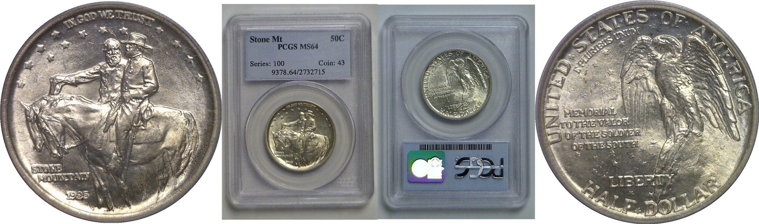 1925 Stone Mountain Commemorative Half Dollar   PCGS MS-64
