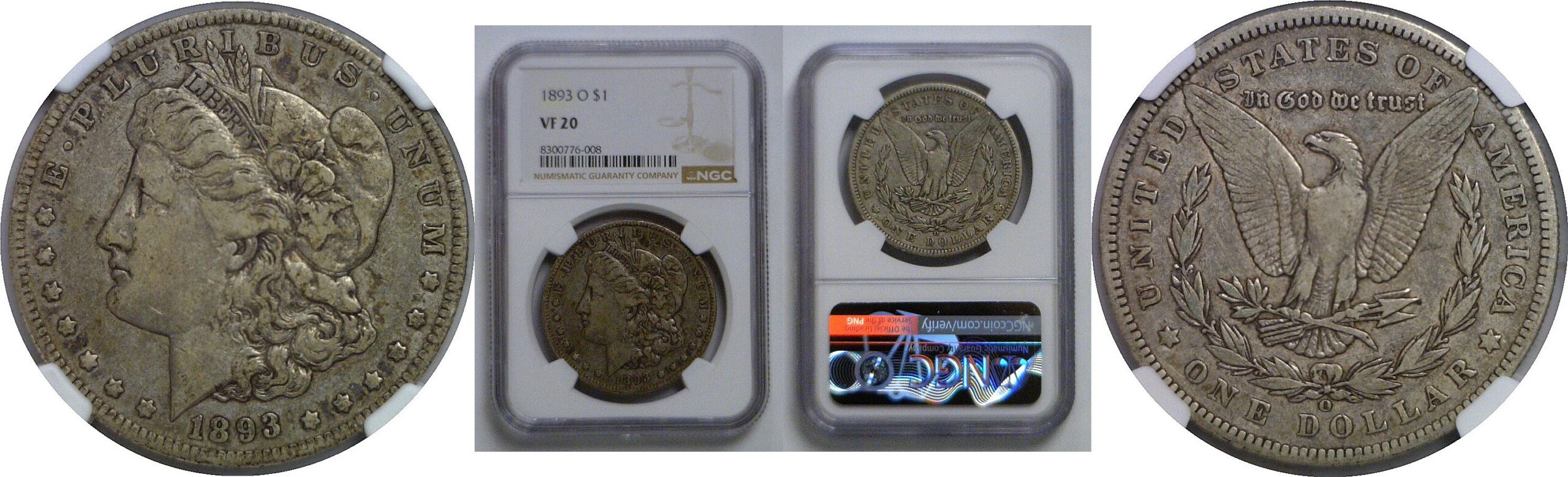 1893-O Morgan Dollar   NGC VF-20