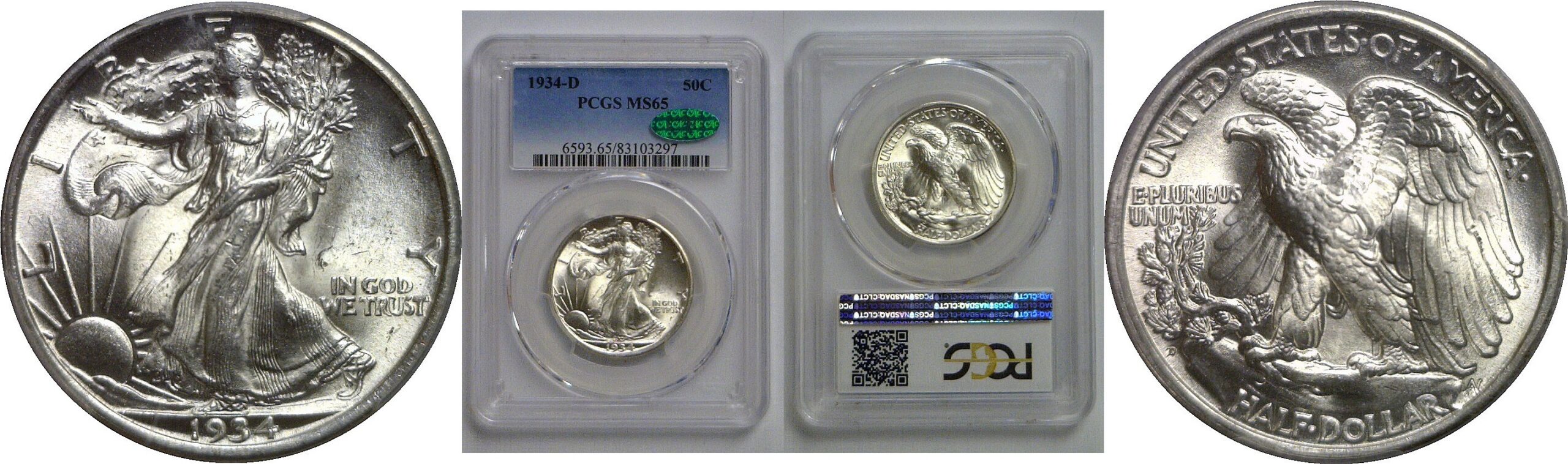 1934-D Walking Liberty Half Dollar   PCGS MS-65  CAC