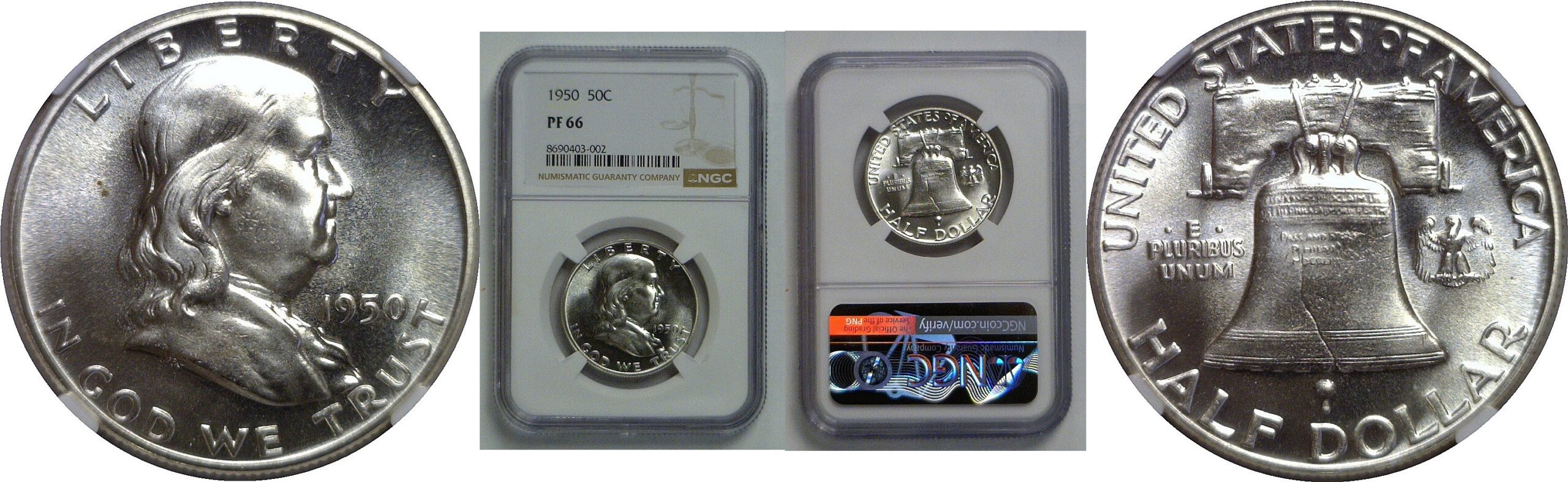 1950 Franklin Half Dollar   NGC PF-66