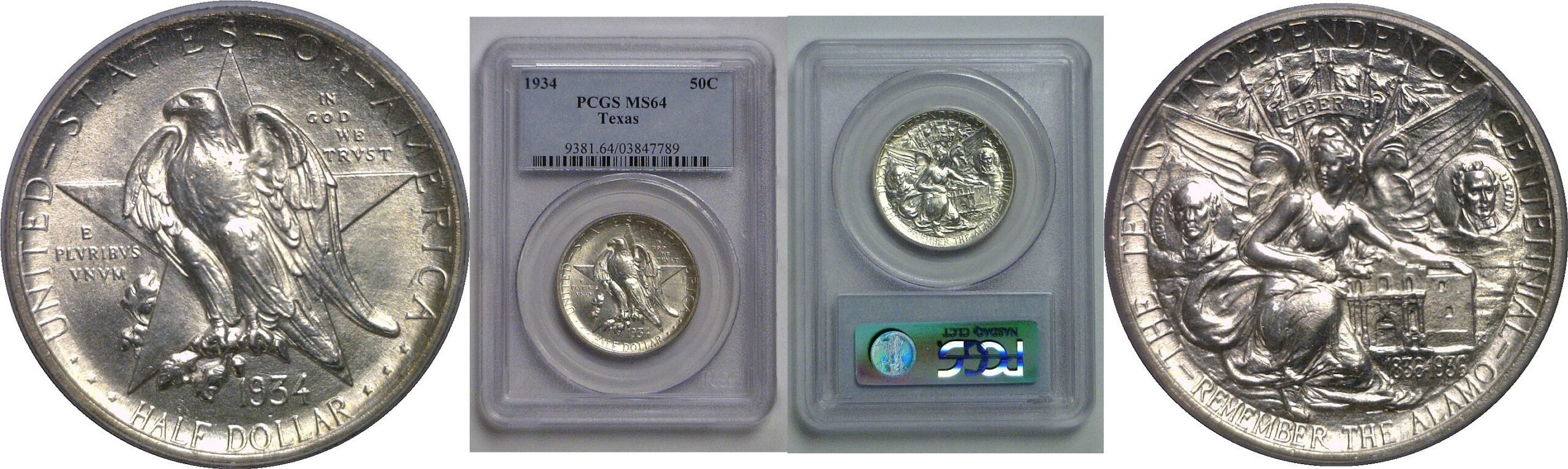 1934 Texas Commemorative Half Dollar   PCGS MS-64