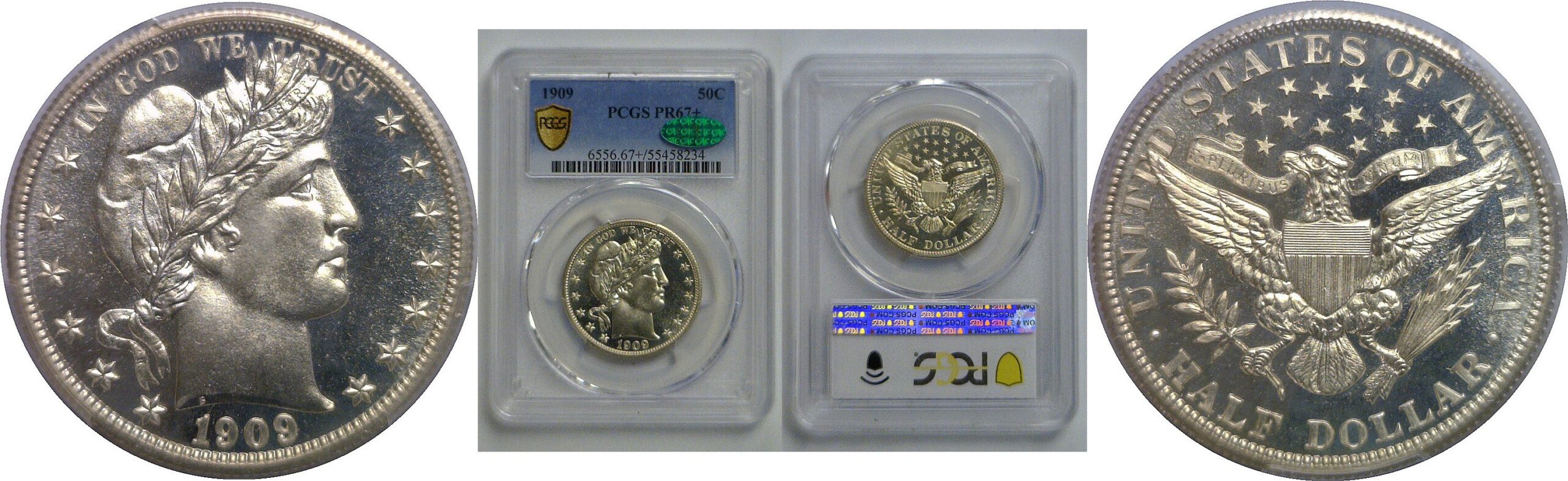 1909 Barber Half Dollar   PCGS PR-67+  CAC