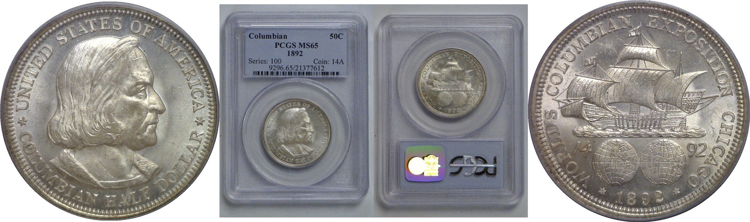 1892 Columbian/Expo   Commemorative Half Dollar   PCGS MS-65