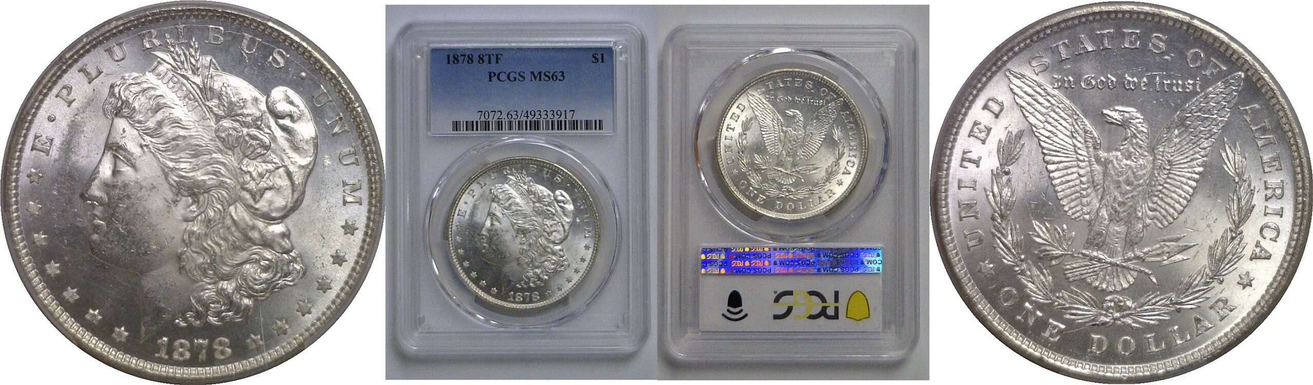 1878-8TF  Morgan Dollar   PCGS MS-63