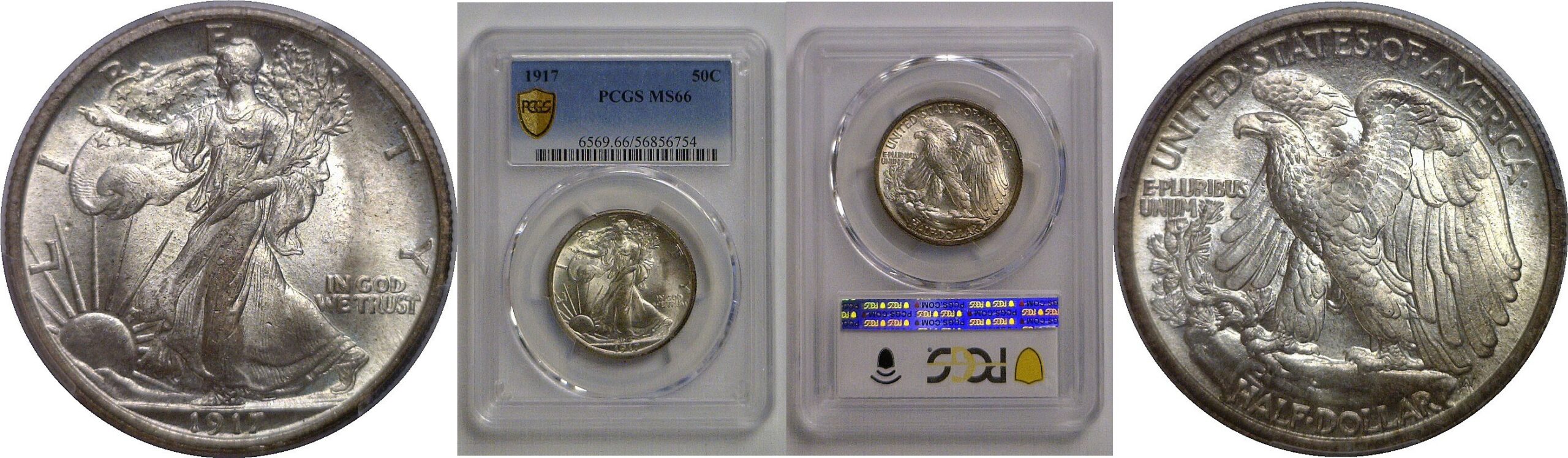 1917 Walking Liberty Half Dollar   PCGS MS-66