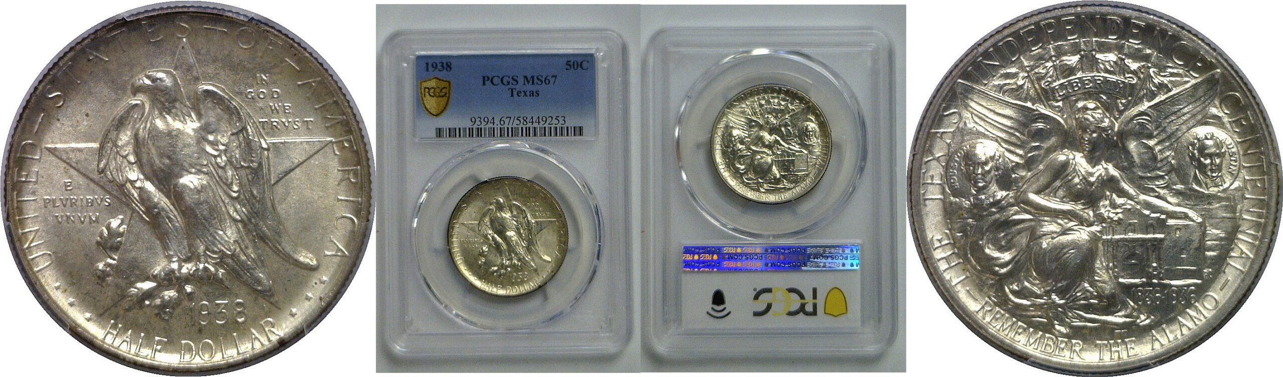 1938 Texas Commemorative Half Dollar   PCGS MS-67