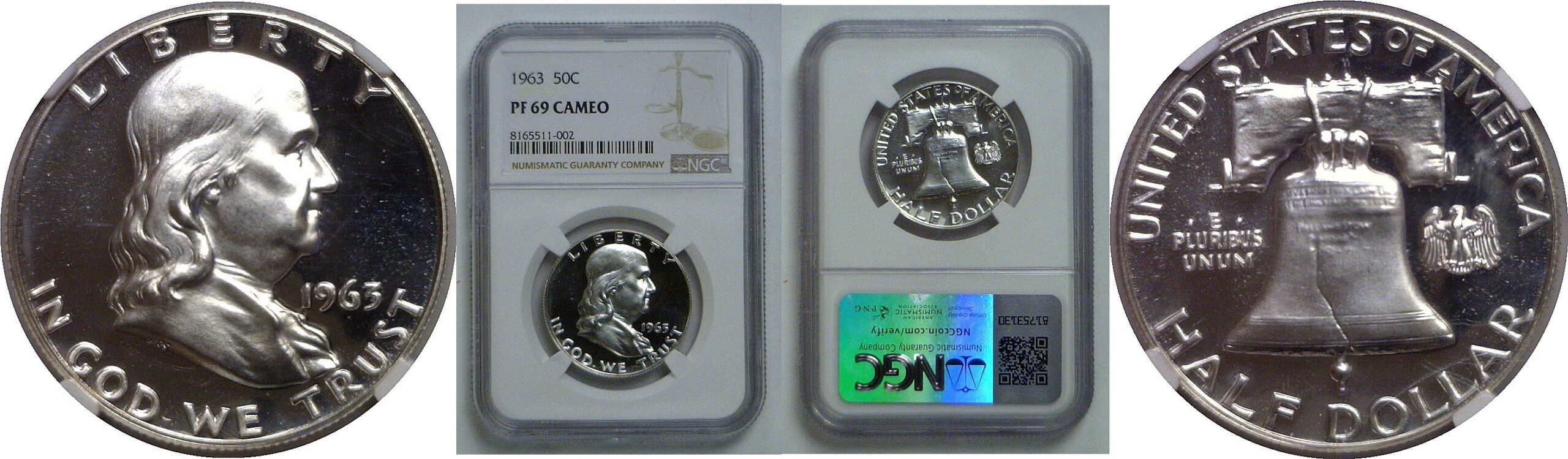 1963 Franklin Half Dollar   NGC PF-69 Cameo