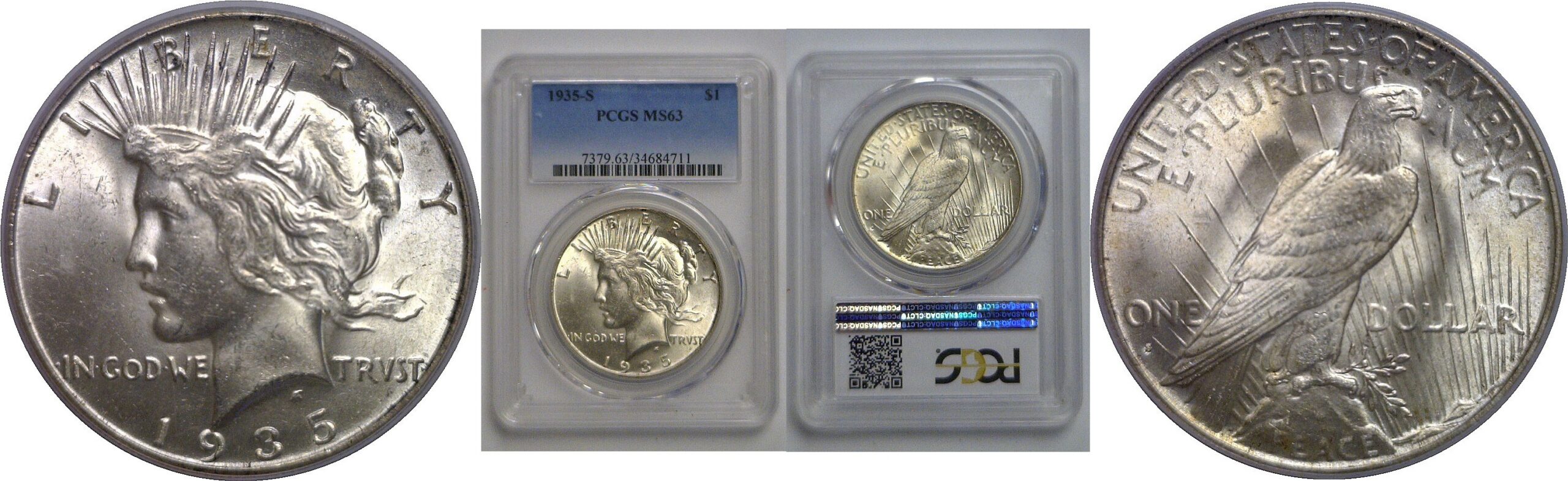 1935-S Peace Dollar   PCGS MS-63
