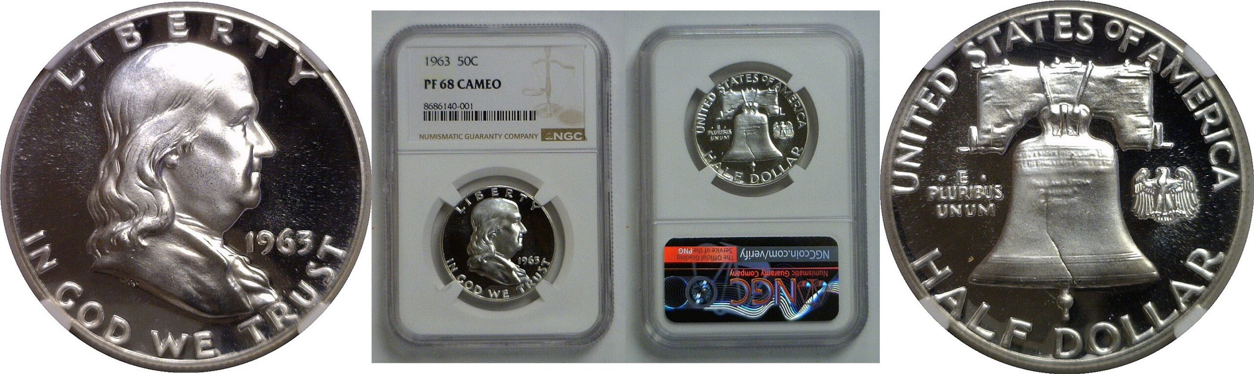 1963 Franklin Half Dollar   NGC PF-68 Cameo