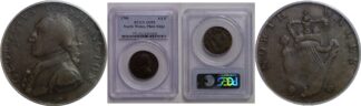 1795 North Wales, Plain Edge Halfpenny   PCGS AU-53