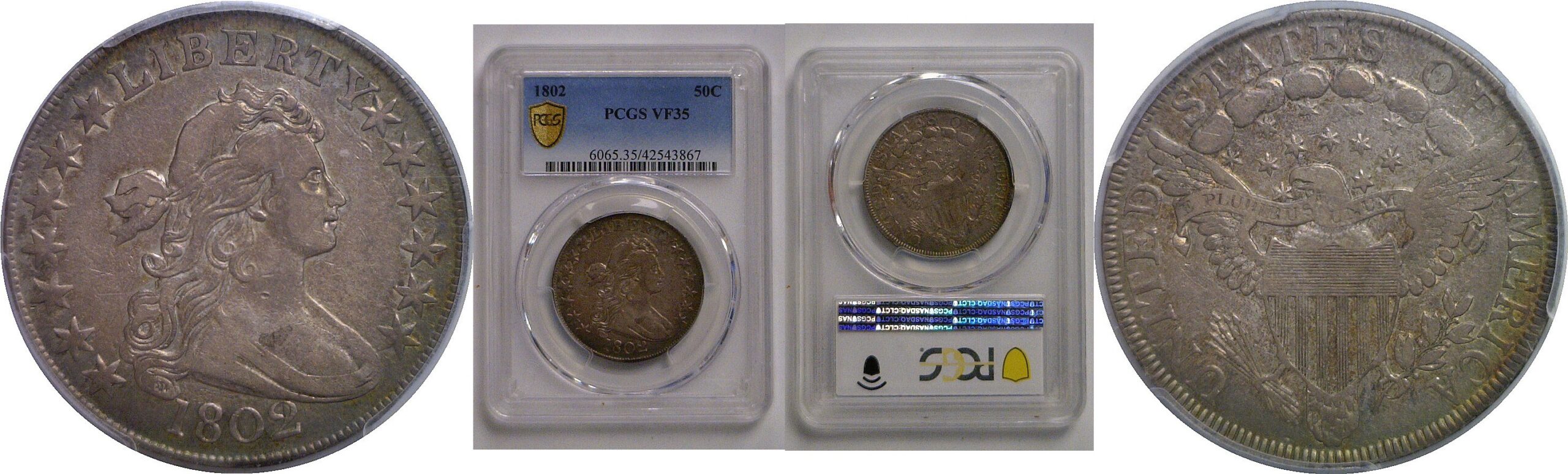 1802 Bust Half Dollar   PCGS VF-35