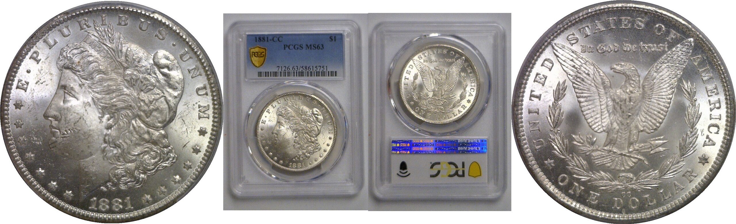 1881-CC Morgan Dollar   PCGS MS-63