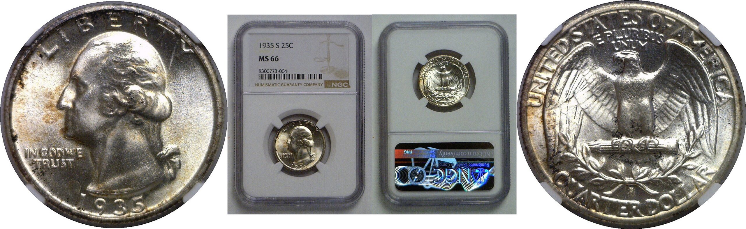 1935-S Washington Quarter   NGC MS-66
