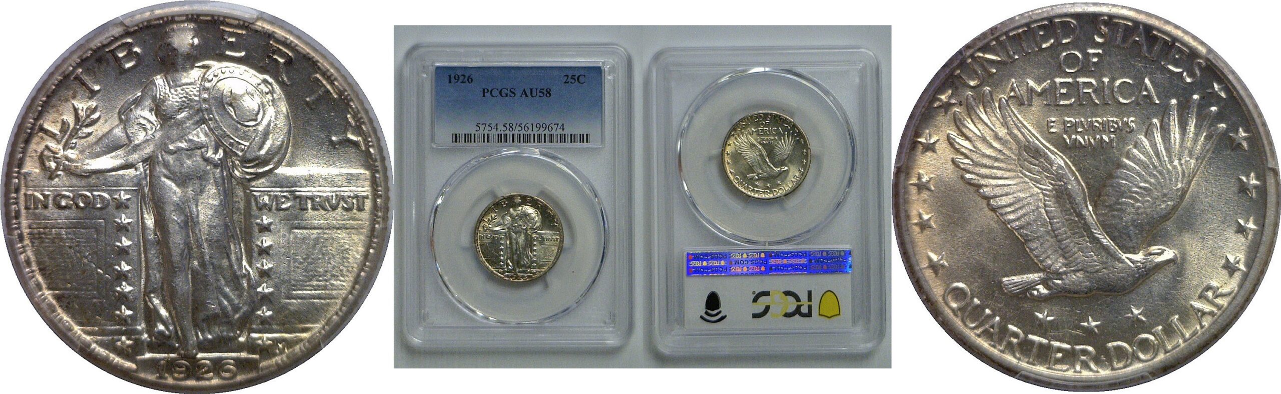 1926 Standing Liberty Quarter   PCGS AU-58