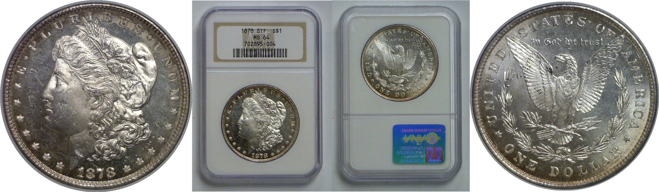 1878-8TF  Morgan Dollar   NGC MS-64