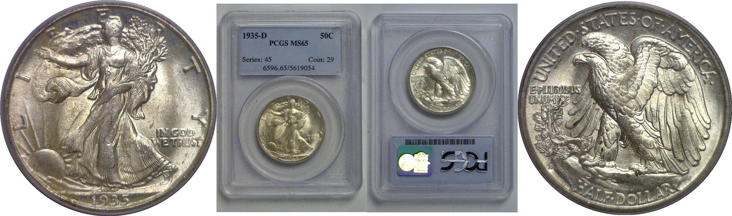 1935-D Walking Liberty Half Dollar   PCGS MS-65