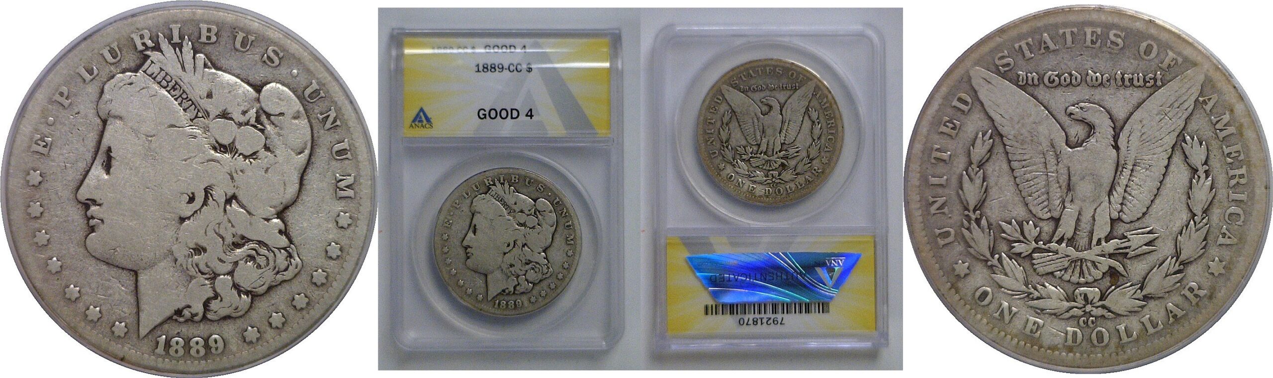 1889-CC Morgan Dollar   ANACS G-4