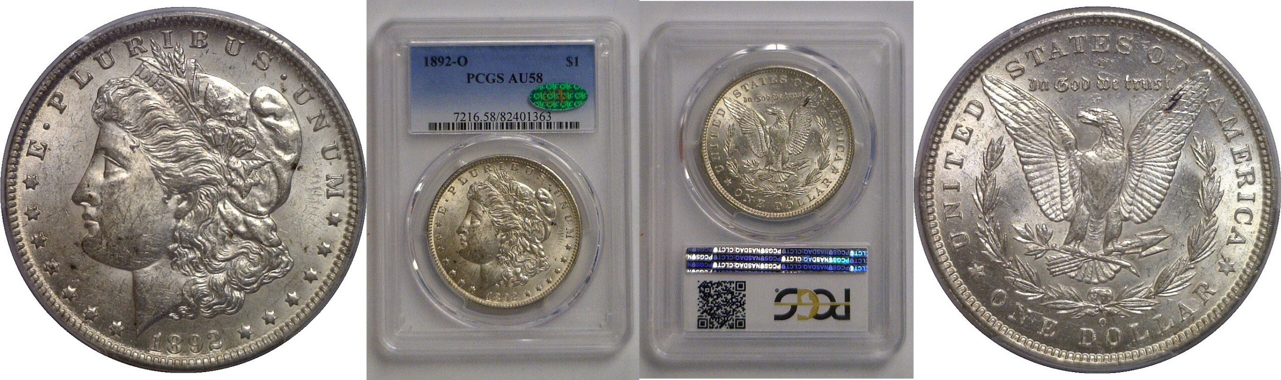 1892-O Morgan Dollar   PCGS AU-58  CAC