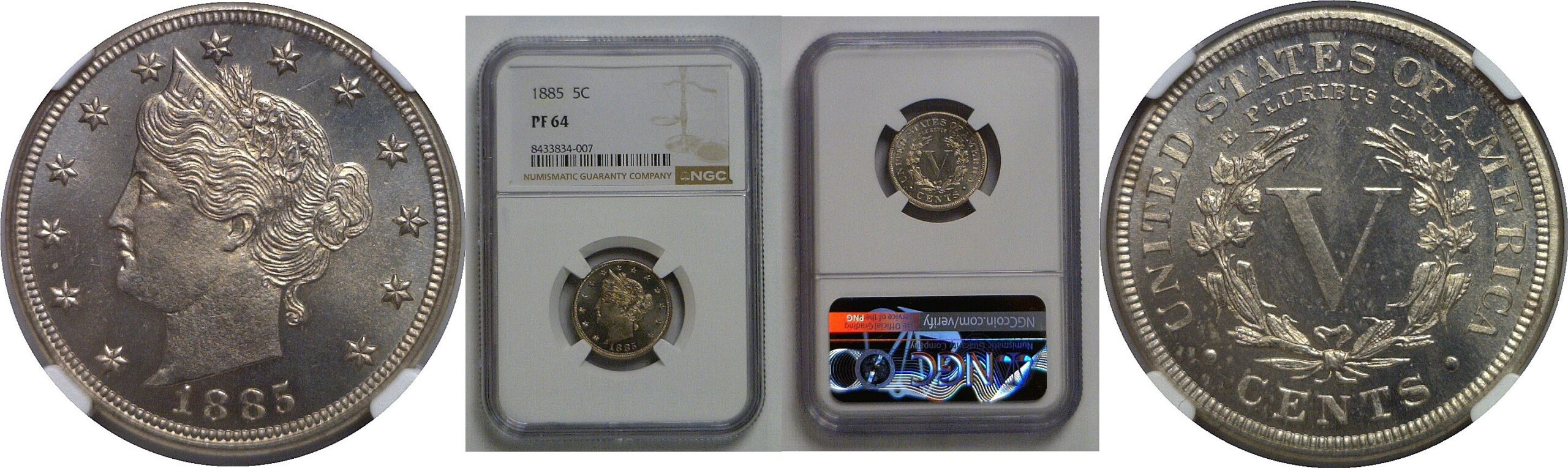 1885 Liberty Nickel   NGC PF-64