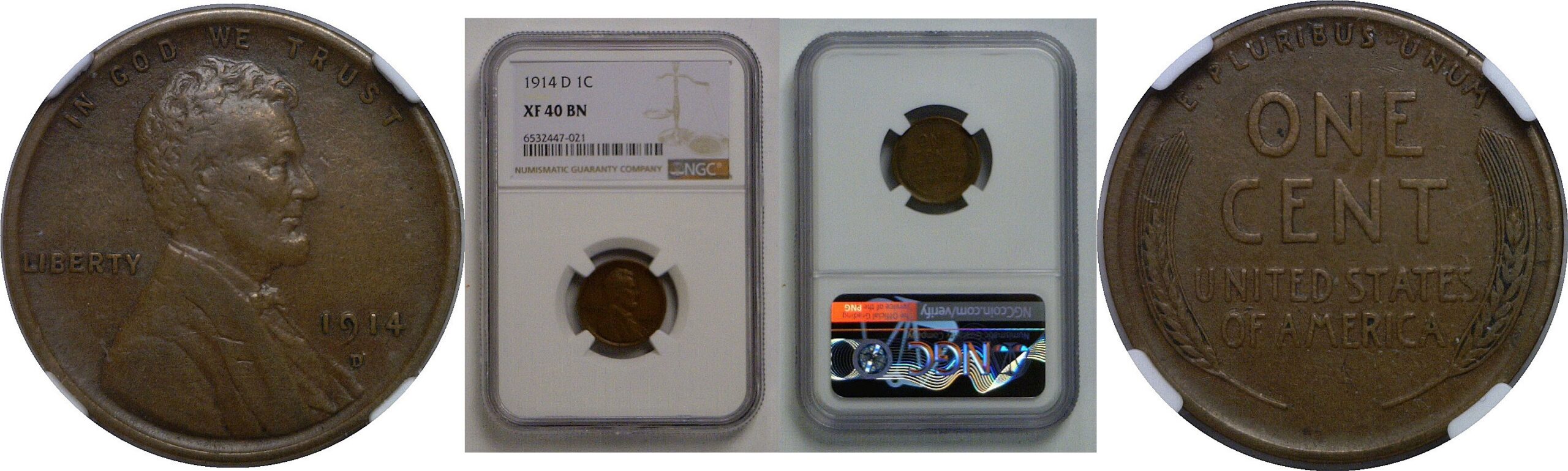 1914-D Lincoln Cent   NGC XF-40