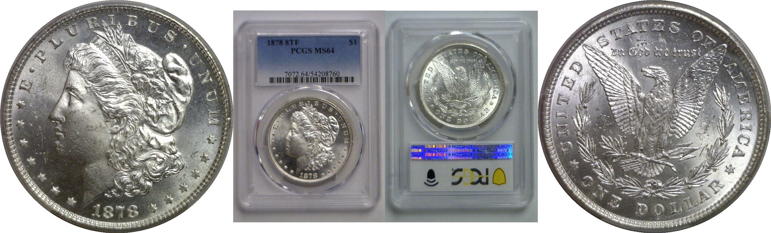 1878-8TF Morgan Dollar   PCGS MS-64