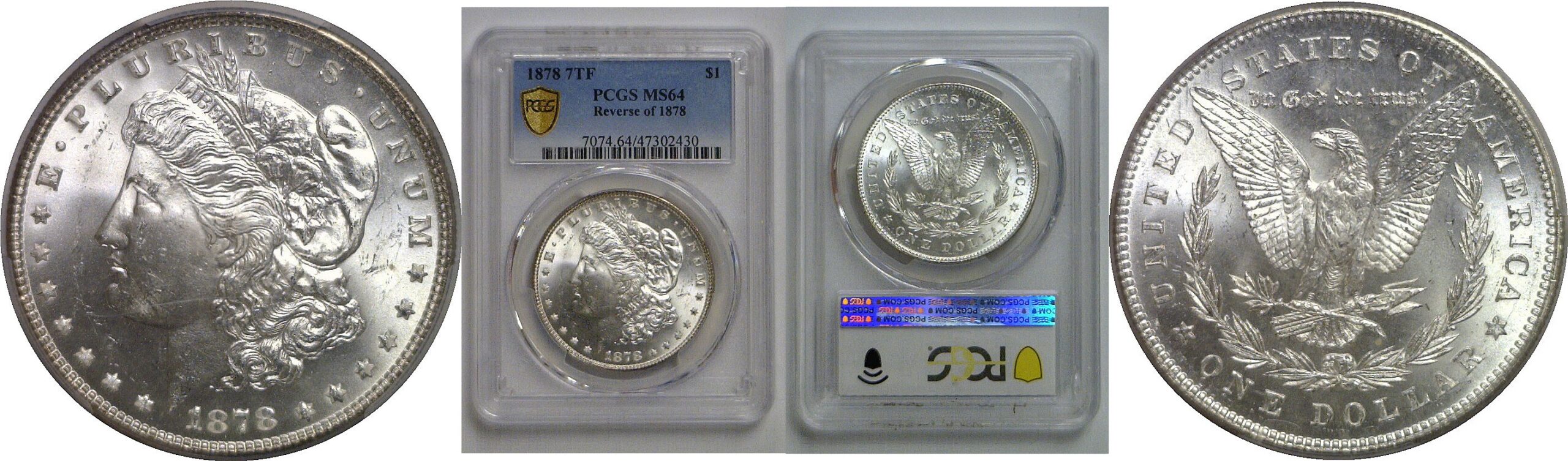 1878-7TF Reverse of 1878   Morgan Dollar   PCGS MS-64