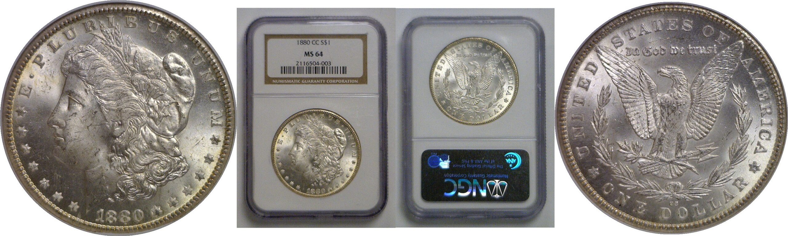1880-CC Morgan Dollar   NGC MS-64