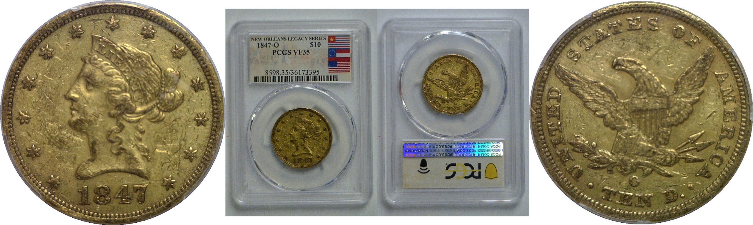 1847-O $10 Liberty   PCGS VF-35