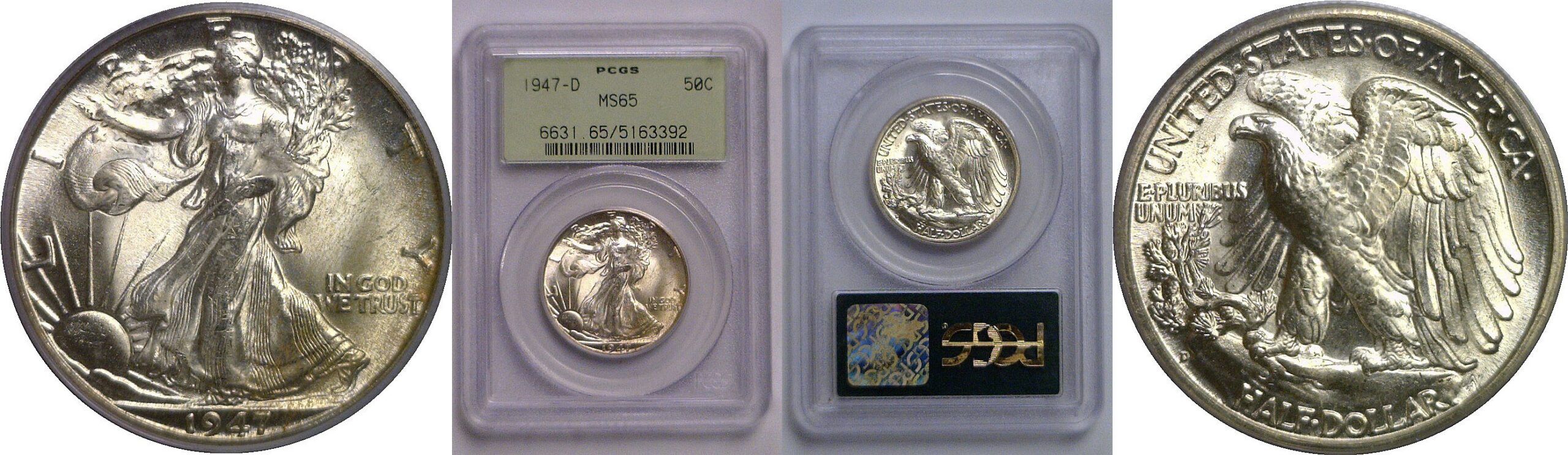 1947-D Walking Liberty Half Dollar   PCGS MS-65