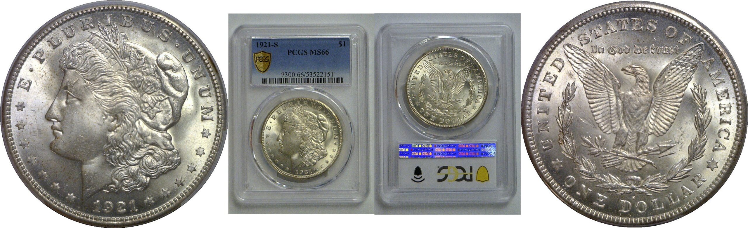 1921-S Morgan Dollar   PCGS MS-66