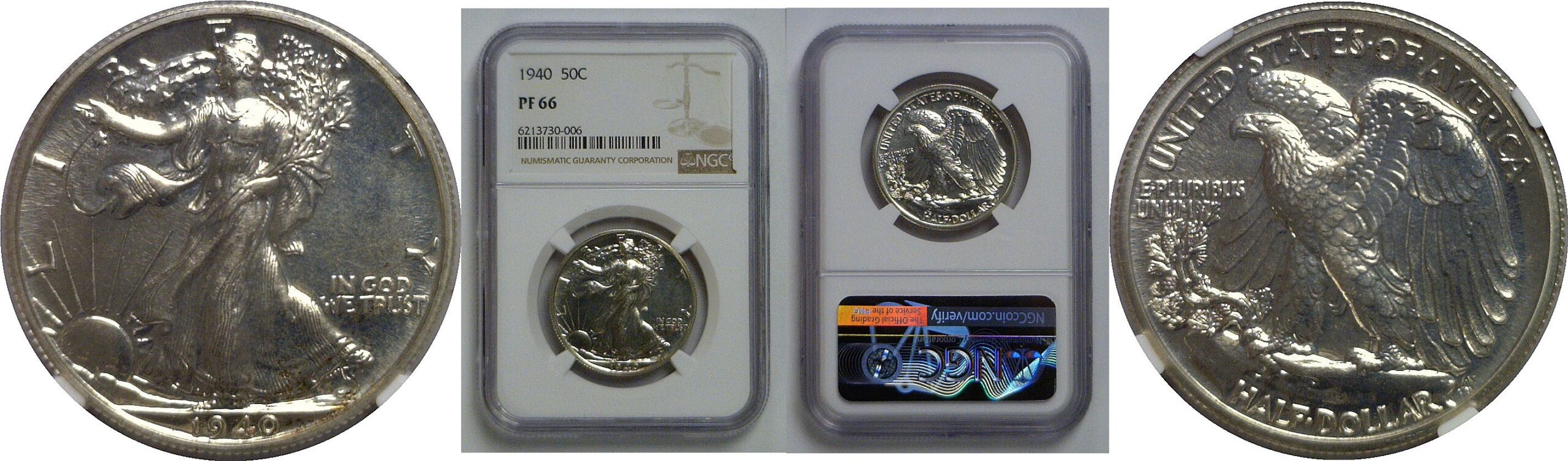 1940 Walking Liberty Half Dollar   NGC PF-66