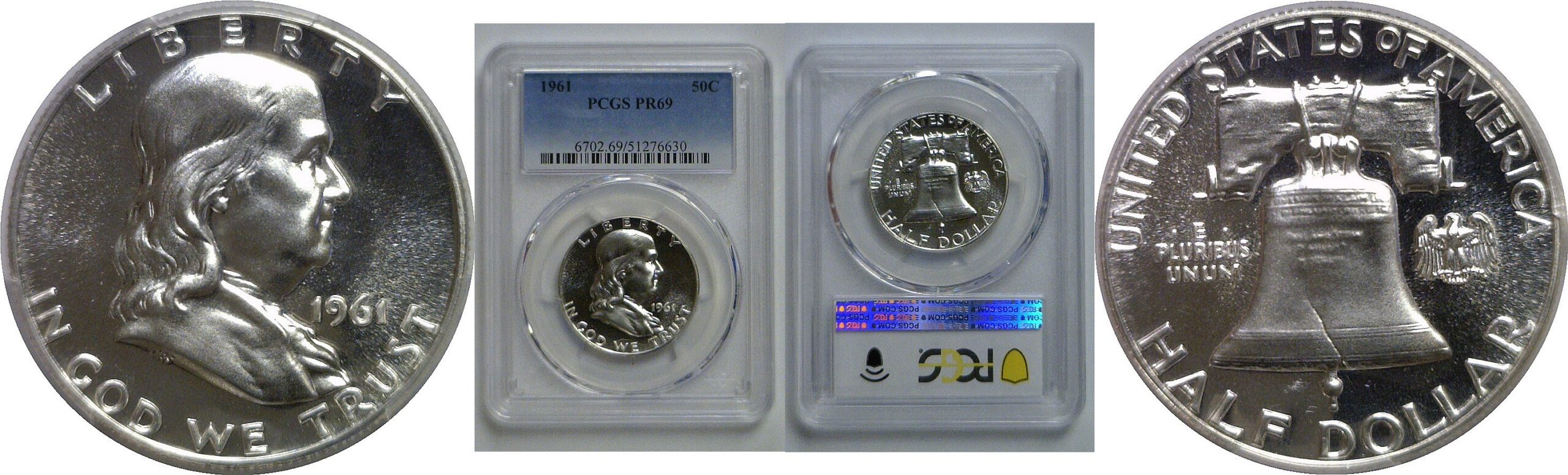 1961 Franklin Half Dollar   PCGS PR-69