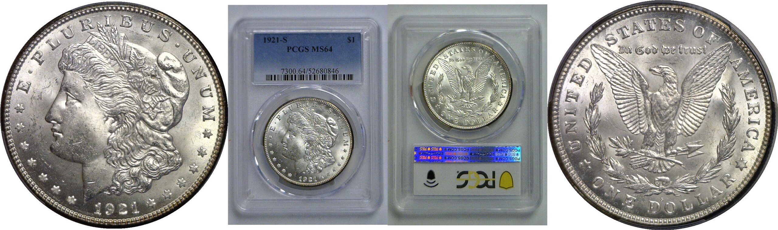 1921-S Morgan Dollar   PCGS MS-64