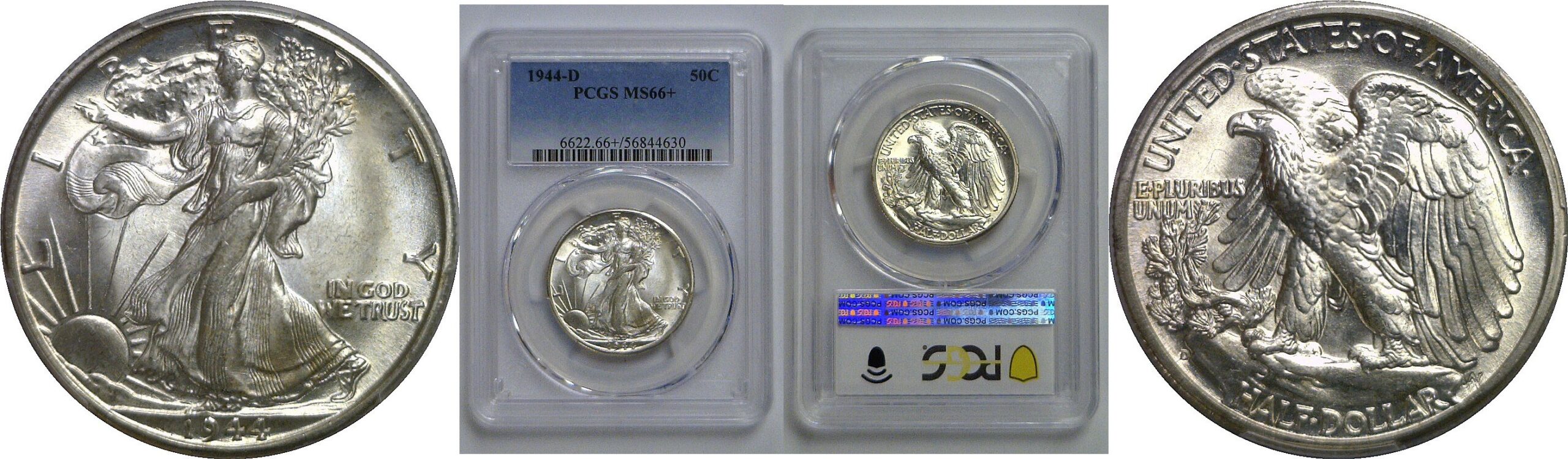 1944-D Walking Liberty Half Dollar   PCGS MS-66+