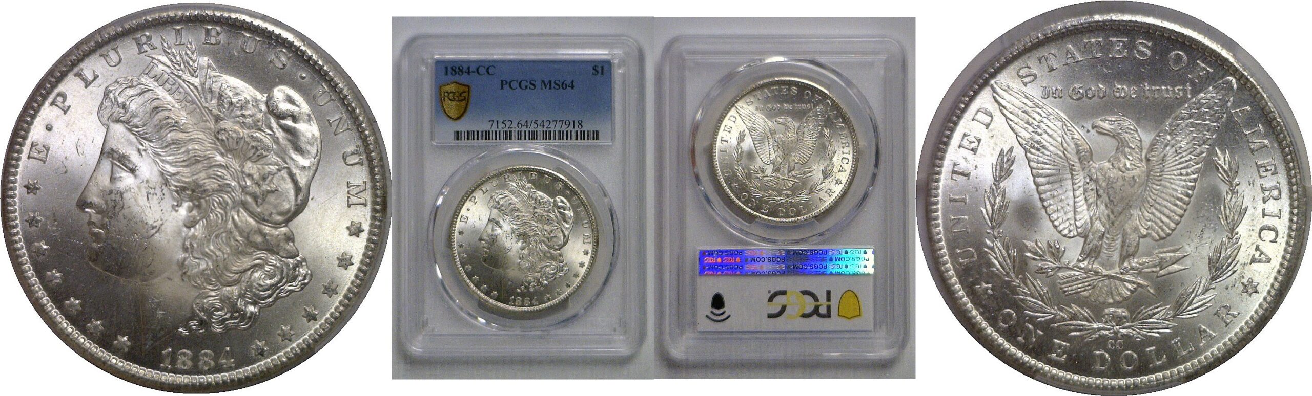 1884-CC Morgan Dollar   PCGS MS-64