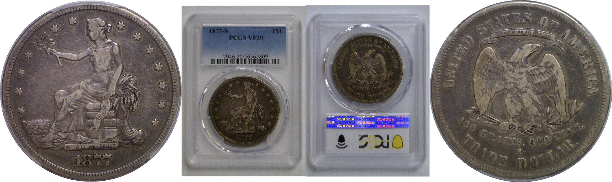 1877-S Trade Dollar   PCGS VF-20